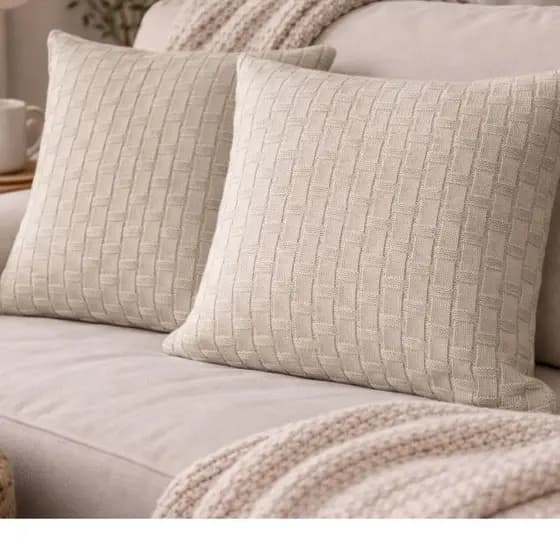 Capa de Almofada Tricot 45x45cm | Decoração Sofá e Quarto | Divina Home Decor Kit e Unitário