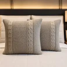 2 capas de Almofada Tricot Premium Trança 45x45cm | Decoração Sofá e Quarto | Conforto Qualidade