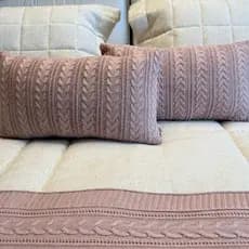 Capa Almofada Tricot Premium Trançada 30x50 Para Decoração Para Quarto Sofá Casa Luxo Home Decor