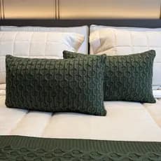 Capa Almofada Tricot Premium Colméia 30x50 com Ziper Decoração Quarto Sofá Casa Luxo Home Decor