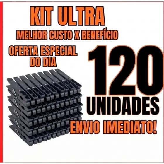 Kit 120 Prendedores de Roupa de Plástico Resistente Antiderrapante Alta Durabilidade Varal Reforçado