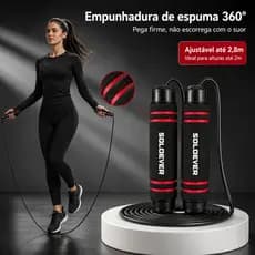 SOLOEVER Corda de Pular com Rolamento e Peso de Giro Empunhadura de Espuma Antiderrapante jumping rope