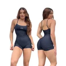 Kit 2 Macaquinho Fitness Alcinha Zero Transparência Feminina Academia Treino
