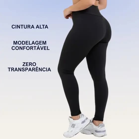 Calça Legging Cintura Alta Esportiva Suplex Academia Zero Transparência