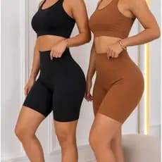 Kit 2 Bermuda Feminina Ciclista Academia lisa en  Suplex Alta Compressão Cós Alto Dia a Dia