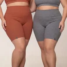Kit 2 Bermuda Feminina Plus Size Cintura Alta/Alta Compressão Academia Suplex Fitness Confortável