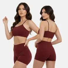 Conjunto de Academia Feminino Zero Transparência Short e Top Confortável