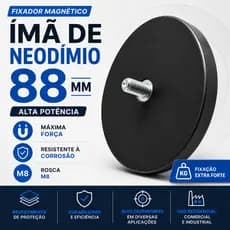 [BR Envio Imediato] Fixador Magnético Emborrachado Ímã De Borracha 88mm Neodímio