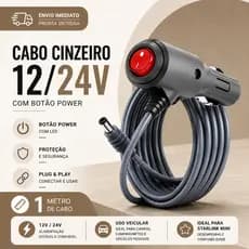 Cabo 12v/24v De Carregamento Para Starlink Mini Cinzeiro 1m cabo de recarga com botão liga e desliga