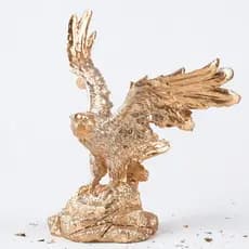 Arquétipo Águia Dourada 14cm Foco Liderança Prosperidade Decoração Mesa Escritório Luxo Dourado