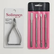 Kit Profissional de Manicure e Pedicure Alicate + Espátulas de Aço Inoxidável - Ferramentas para Unhas