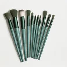 Kit Pinceis com 13 Verde - Pinceis para Maquiagem, Acessórios de Beleza, Utensílios