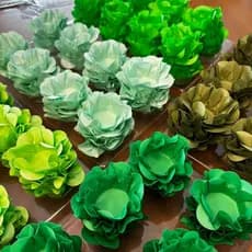 Forminhas Doces Finos em Formato de Flor tons de Verde (40~200un) - New Style - Diversas Cores