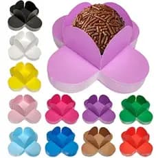 KIT Forminha 4 Pétalas - Nº 6 (3 x 3cm) - 100/200/300 unidades - Plac - Diversas Cores