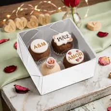 Kit 10 ~ 50 Caixas Basic 4 Doces Branca com Visor Acetato – Ideal para Trufas, Brigadeiros