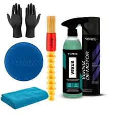 Kit Completo Para Motor: Verniz para Motor, Pano, Aplicador,Luva Nitrílica e Pincel Líder