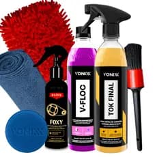 Kit Produto para Lavar Moto Cera Shampoo Desengraxante Limpador de Corrente Vonixx Líder