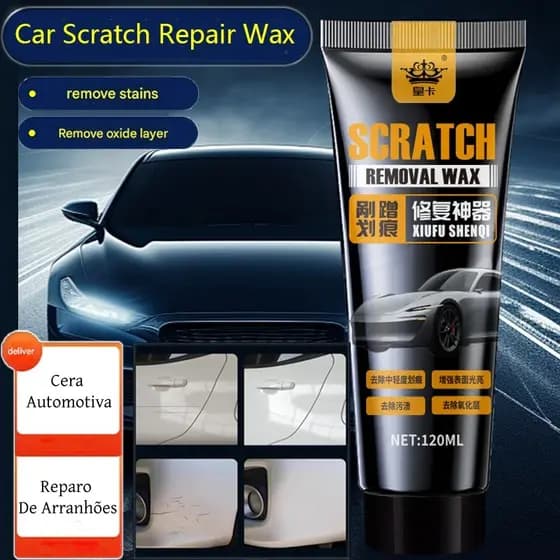 Removedor De Arranhões De Carro Eficaz Cera Automotiva Polimento Brilho Remove Manchas Oxidação 120ml
