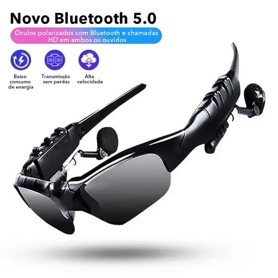 Óculos de Sol Bluetooth sem Fio com Fones de Ouvido para Proteção de Mulheres e Homens Óculos de Áudio e Vídeo