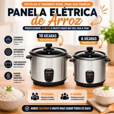 Panela de Arroz Elétrica 220v ou 127v Antiaderente Tampa de Vidro