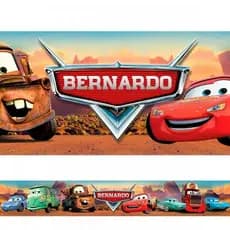 Kit 4 Faixas Decorativas Adesivas Infantil Menino Carros Nome Personalizado