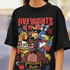 Camiseta 100% Algodao Five Nights At Freddy Camisa Fazbears Pizza Fantasy Cartoon Unissex