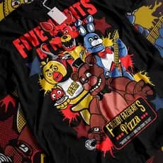 Camiseta Unissex Basica 100% Algoão Est Five Nights At Freddy Fazbears Pizza Fantasy Cartoon Unissex