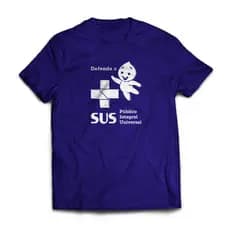 Camiseta "Defenda o SUS" - Serigrafia em algodão fio 30 ENVIO IMEDIATO VELVIT VERENA