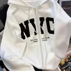 Casaco Moletom Ajustável Com Zíper E Bolsos Moda Gringa Colegial  Vintage Unissex