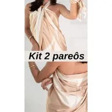 Kit 2 Pareôs Cangas 1,45x1,45 Sem Acabamento Saída de Praia Lenço Grande Estampado Tecido Versátil