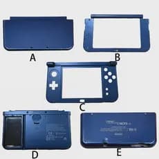 Adequado para a nova capa do 3DS XL LL, novo conjunto completo de placas frontais ABCDE azuis, nova capa de substituição