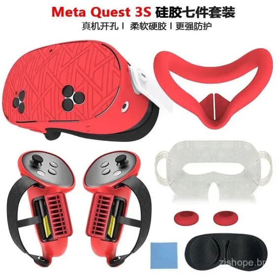 Adequado para Meta Quest 3S Capa Protetora de Silicone Conjunto de 7 Peças de Silicone Quest 3S Acessórios Conjunto de S