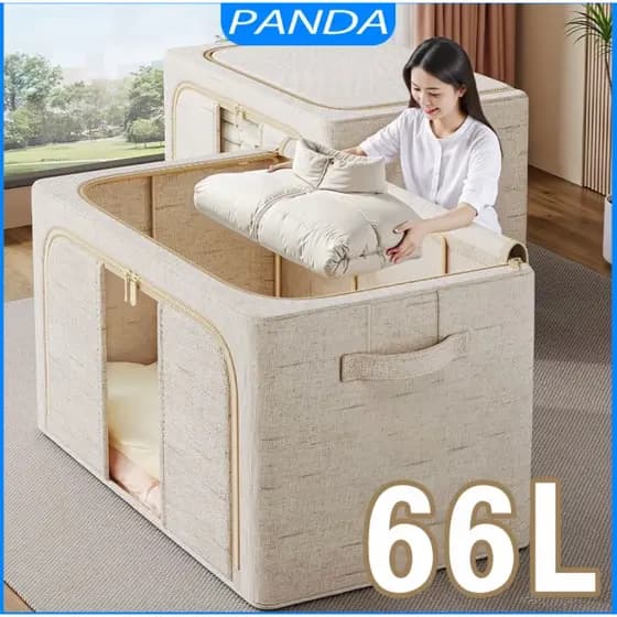 Caixa Organizadora 66L 50x40x33cm Antimofo Impermeável Guarda Roupas Brinquedos Sapatos Viagem Zíper Antivazamento  4.9