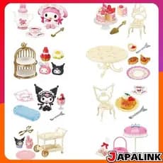Re-ment Sanrio My Melody e Kuromi Sweet Tea Party 1 caixa aprox . A115 x L70 x P50 mm Feito de PVC ABS