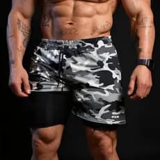 Bermuda/Shorts Dry Masculina 2/1 Camuflada Plus Size M ao G3 Compressão Bolso Interno RUN TRAINING