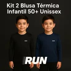 Kit 2 Blusas Infantis UV 50+ Proteção Solar Kids Conforto & Proteção Solar Run Training