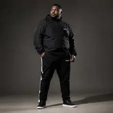 Conjunto Plus Size Masculino Esportivo RUN |Jaqueta Corta Vento Impermeável + Calça Jogger Tactel