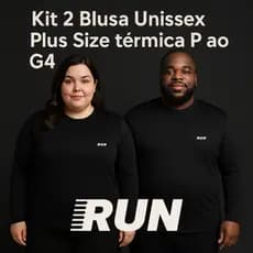 Kit 2 Blusa Térmica Unissex Plus Size Manga Longa UV50+ Segunda Pele Malha Fria Academia P ao G4 RUN