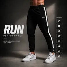 Calça Jogger Run Masculina Tactel Punho com Elastano P ao G4 Plus Size Esportiva Original