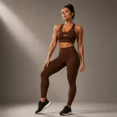 Conjunto Academia Feminino RUN Original Top + Legging Cintura Alta Suplex Zero Transparência Treino