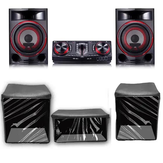 Kit 3 Capas pra Mini System LG Cj87 Preta com frente Transparente