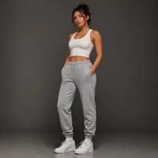 Calça Feminina de Moletom Flanelada Inverno Quentinha Estilo Streetwear Casual Tendência