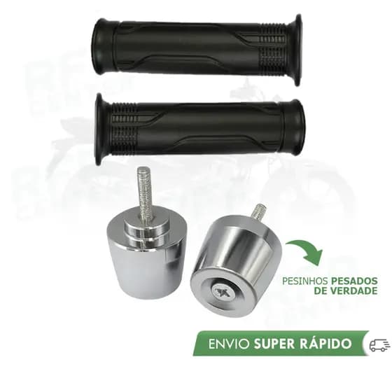 Kit Par Pesinhos PCX 150 Cromado + Manoplas CG Titan Cargo Fan Start 125 150 160