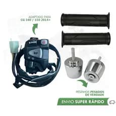 Kit Par Pesinhos PCX 150 + Manopla Titan Cargo 160 + Punho Chave De Luz NC 750 P/ Titan 160 Start Fan C/ Lampejador