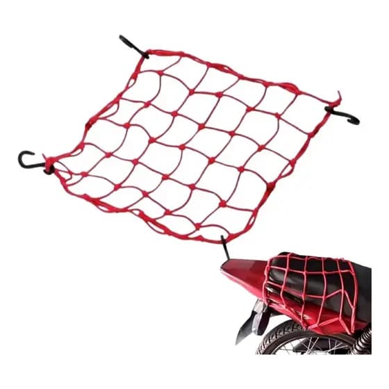 Rede Elastica Aranha 35x35 Moto Bagageiro Capacete Vermelha