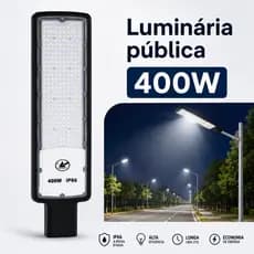 Luminária Led Pública 400w Rua Prova D'água Luz Branco-frio 6500k