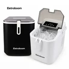 Máquina de Gelo Elétrica Ice 12kg Cubos Turbo Portátil Eletroboom