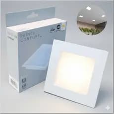 Kit 2 Led Painel Comfort Embutir Qua Bivolt 12x12 2700k 6w