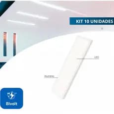 Kit 10 Paineis Led Slim 48w Embutir 17x120 Bivolt Potente