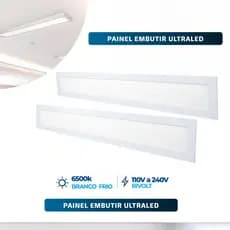 Kit 2 Painel Led Slim 48w Embutir 17x120 Bivolt Potente